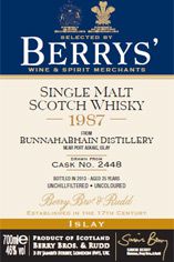 1987 Berrys' Own Selection Bunnahabhain, Islay, Single Malt Whisky 1987 Berrys' Own Selection Bunnahabhain, Islay, Single Malt Whisky