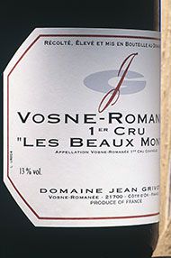 2014 Vosne-Romanée, Les Beaux Monts, 1er Cru, Domaine Jean Grivot 2014 Vosne-Romanée, Les Beaux Monts, 1er Cru, Domaine Jean Grivot